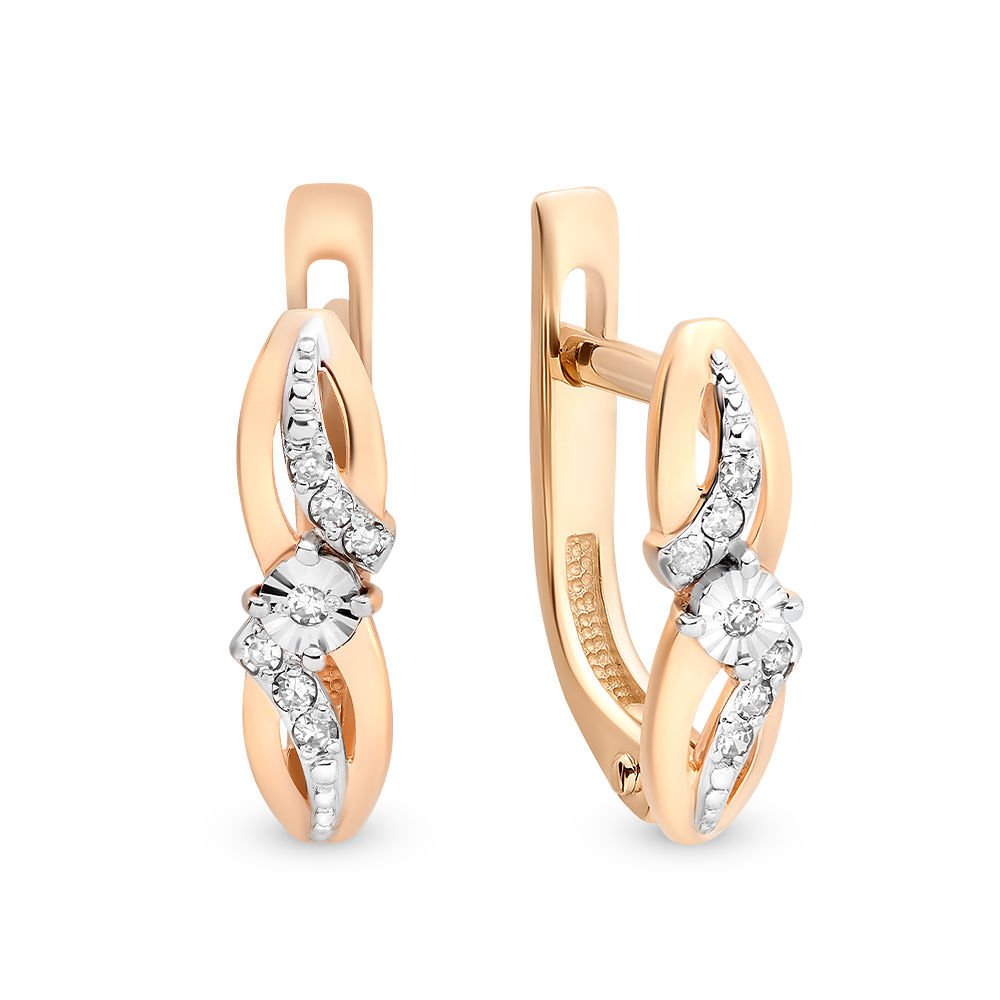

Серьги из красного золота с бриллиантом 585Gold 102004786, 102004786