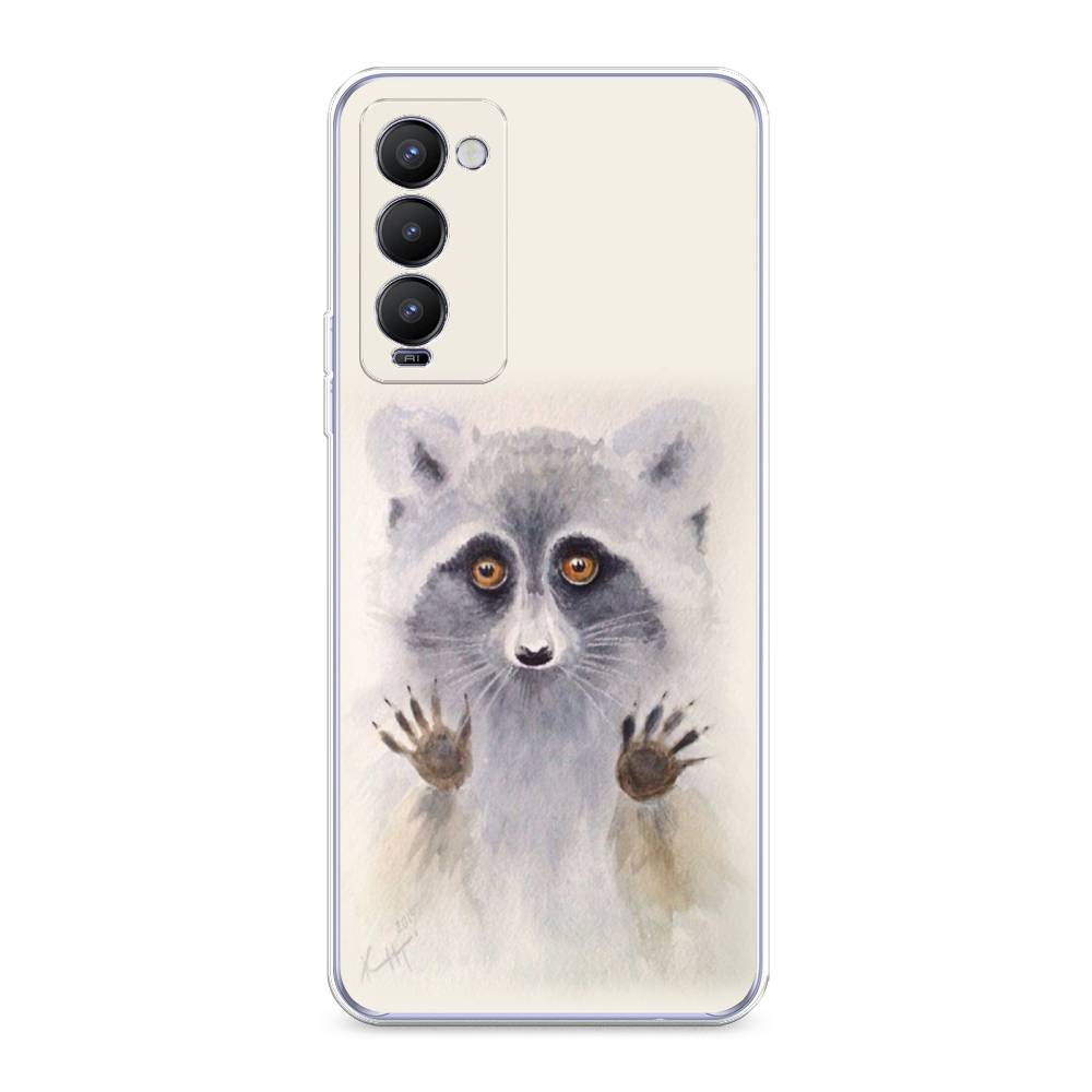

Чехол на Tecno Camon 18 "Енот за стеклом", Бежевый;серый, 300950-4