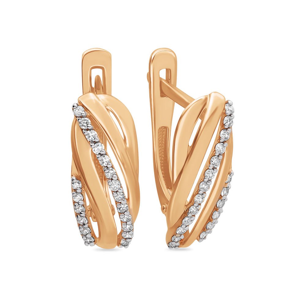 

Серьги из красного золота 585Gold 102004798, бриллиант, 102004798