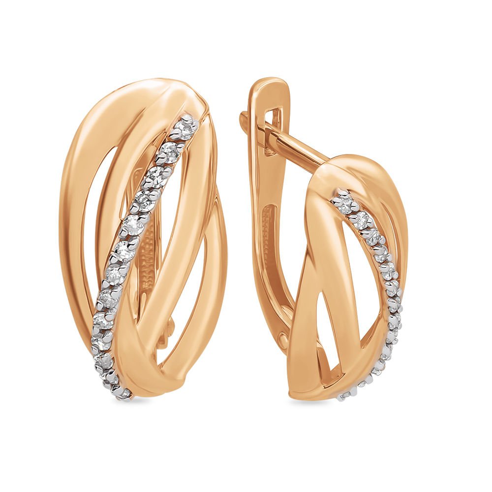

Серьги из красного золота 585Gold 102004774, бриллиант, 102004774