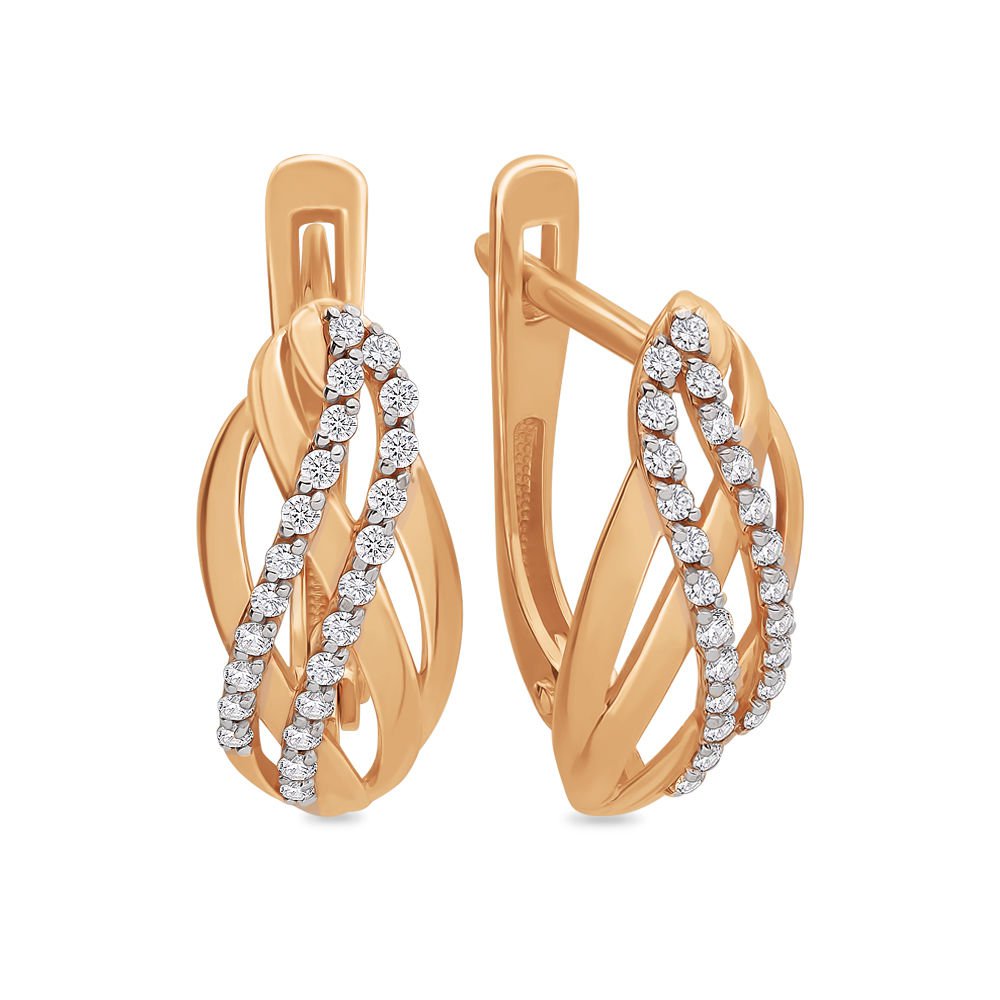 

Серьги из красного золота с бриллиантом 585Gold 102004773, 102004773