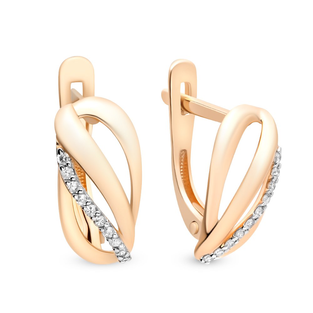 

Серьги из красного золота с бриллиантом 585Gold 102004789, 102004789