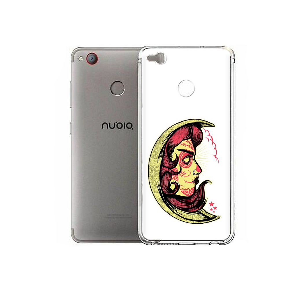 

Чехол MyPads Tocco для ZTE Nubia Z11 Mini желтый полумесяц с лицом девушки, Tocco