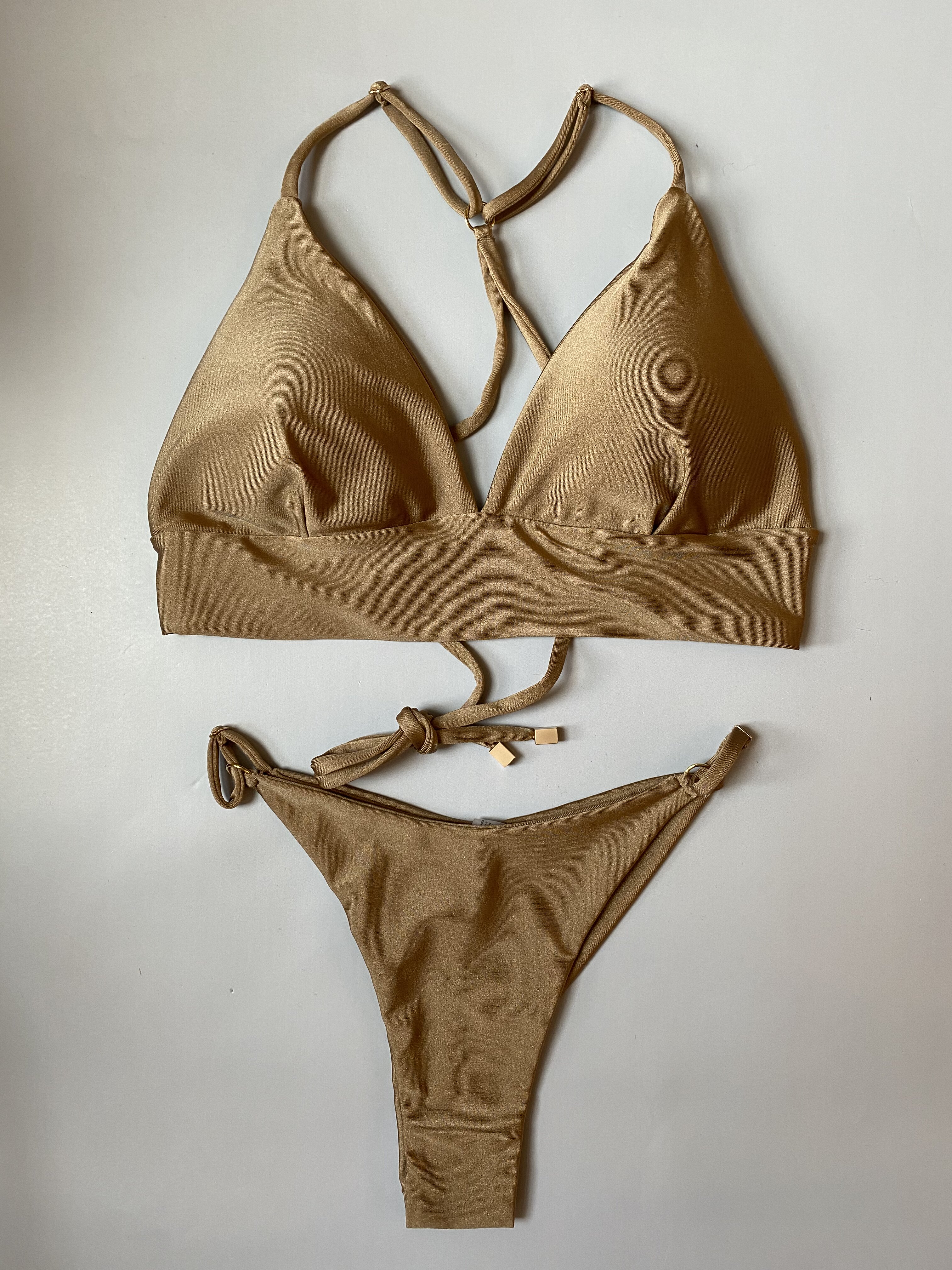 

Купальник раздельный женский Balibikini Мэгги глянец бежевый XL, Мэгги глянец