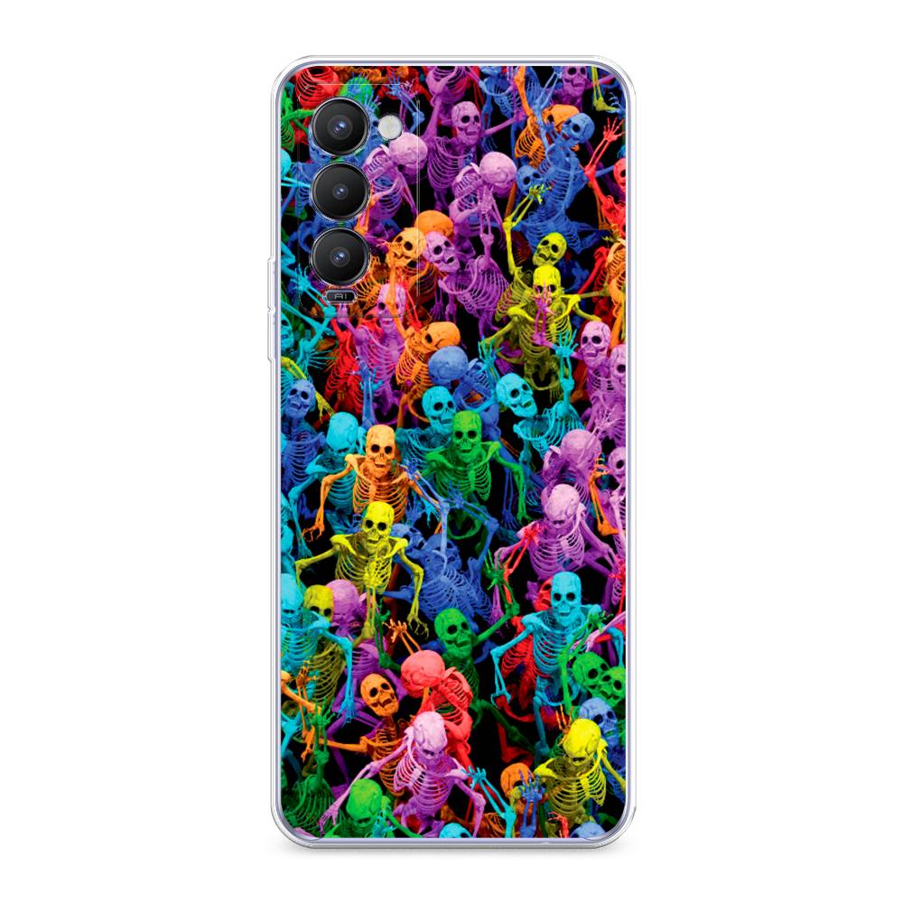 

Чехол на Tecno Camon 18 "Вечеринка скелетов", Фиолетовый;желтый;оранжевый, 300950-6
