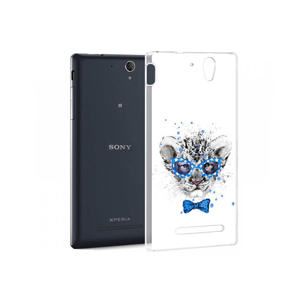 

Чехол MyPads Tocco для Sony Xperia C3 тигренок с бабочкой (PT18760.251.642), Прозрачный, Tocco