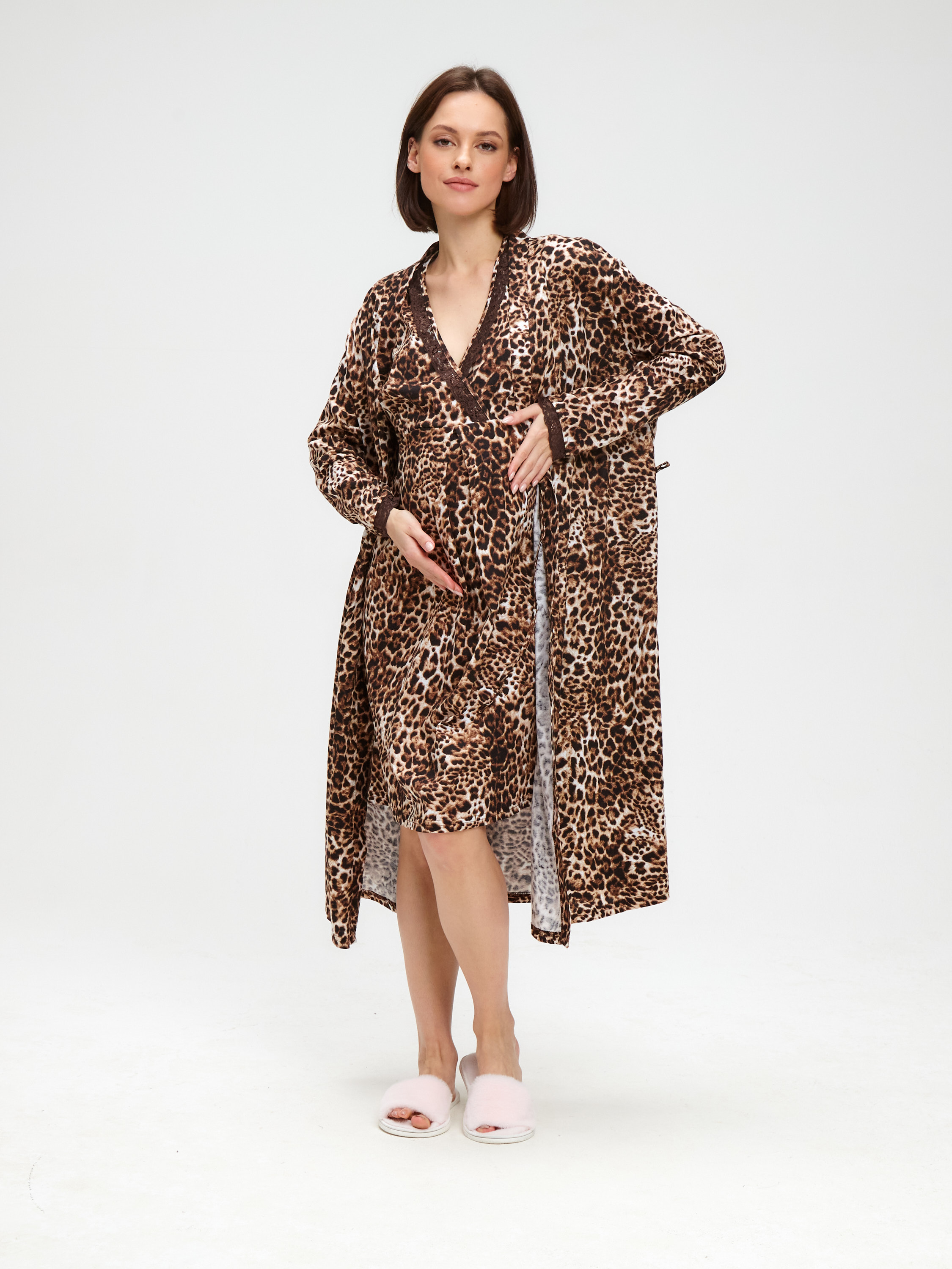 

Комплект домашний женский Jolie Femme J092/J084/170 коричневый 44, J092/J084/170