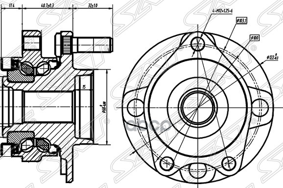 

Ступичный Узел Перед Nissan Wingroad 12/Ad/Expert/Tiida/Cube Sat арт. ST-40202-ED000