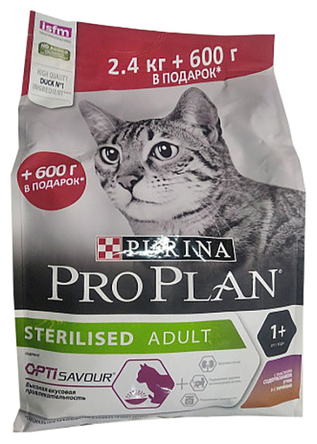 фото Сухой корм для кошек pro plan sterilised, утка, печень, 3кг