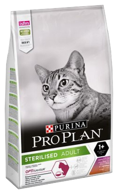 фото Сухой корм для кошек pro plan sterilised, утка, печень, 12кг