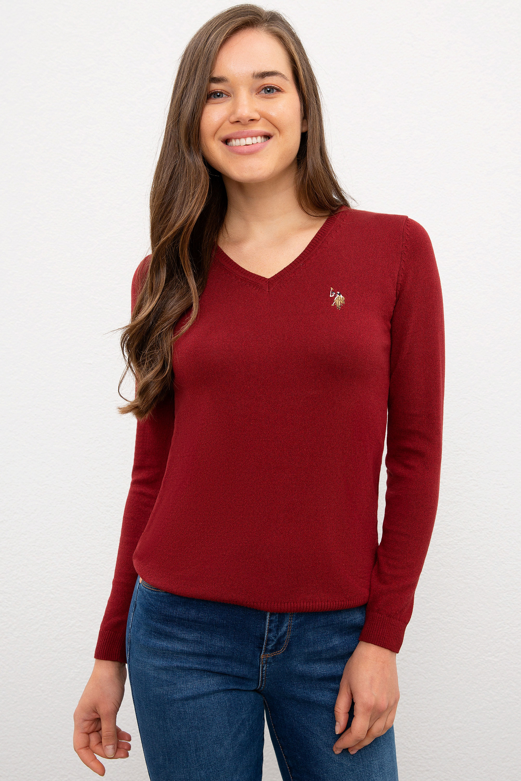 фото Пуловер женский u.s. polo assn. g082sz0tk0td02-bsk20 бордовый xs