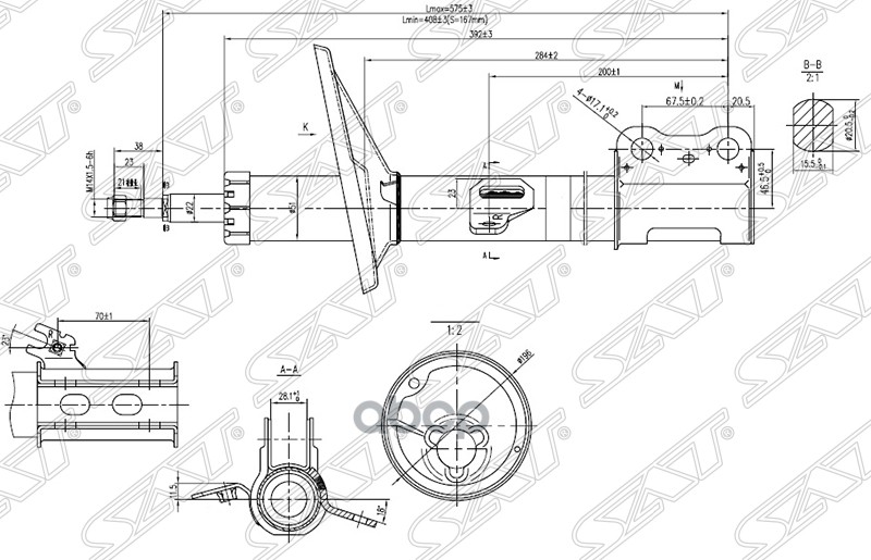 

Стойка Передняя Toyota Harrier/Lexus Rx300 97-03 Rh (правый) Sat арт. ST-48510-49167