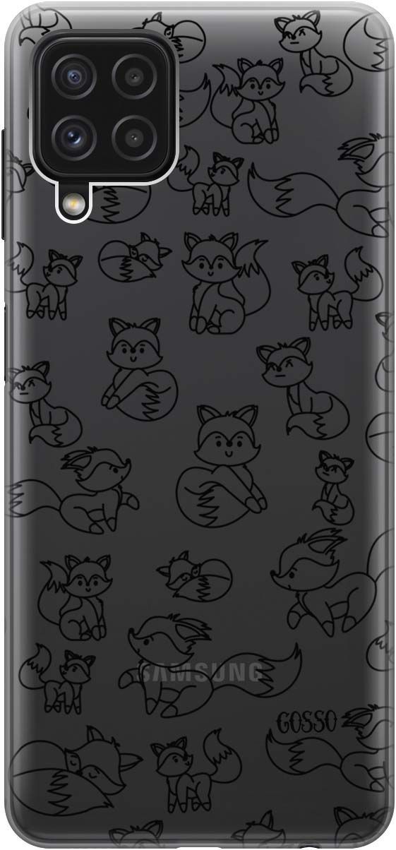 

Чехол на Samsung Galaxy A22 "Funny Foxes" прозрачный, Прозрачный;черный, 2152