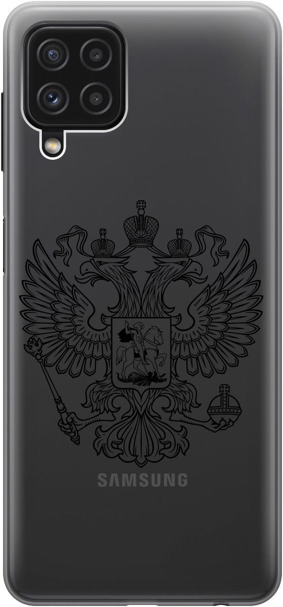 

Чехол на Samsung Galaxy A22 "Patriotic Spirit" прозрачный, Прозрачный;черный, 2152