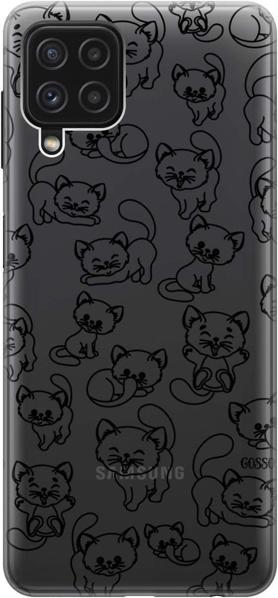 

Чехол на Samsung Galaxy A22 "Cute Kitties" прозрачный, Прозрачный;черный, 2152
