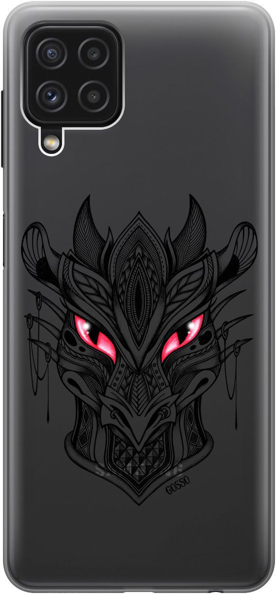 

Чехол на Samsung Galaxy A22 "Dragon" прозрачный, Прозрачный;черный, 2152
