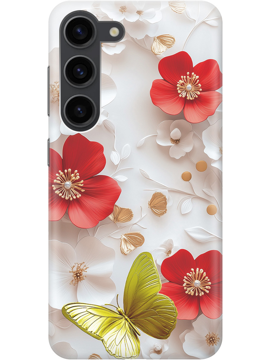 

Силиконовый чехол на Samsung Galaxy S23 с принтом "Золотая бабочка" прозрачный, Прозрачный;белый;золотистый;красный, 767959523