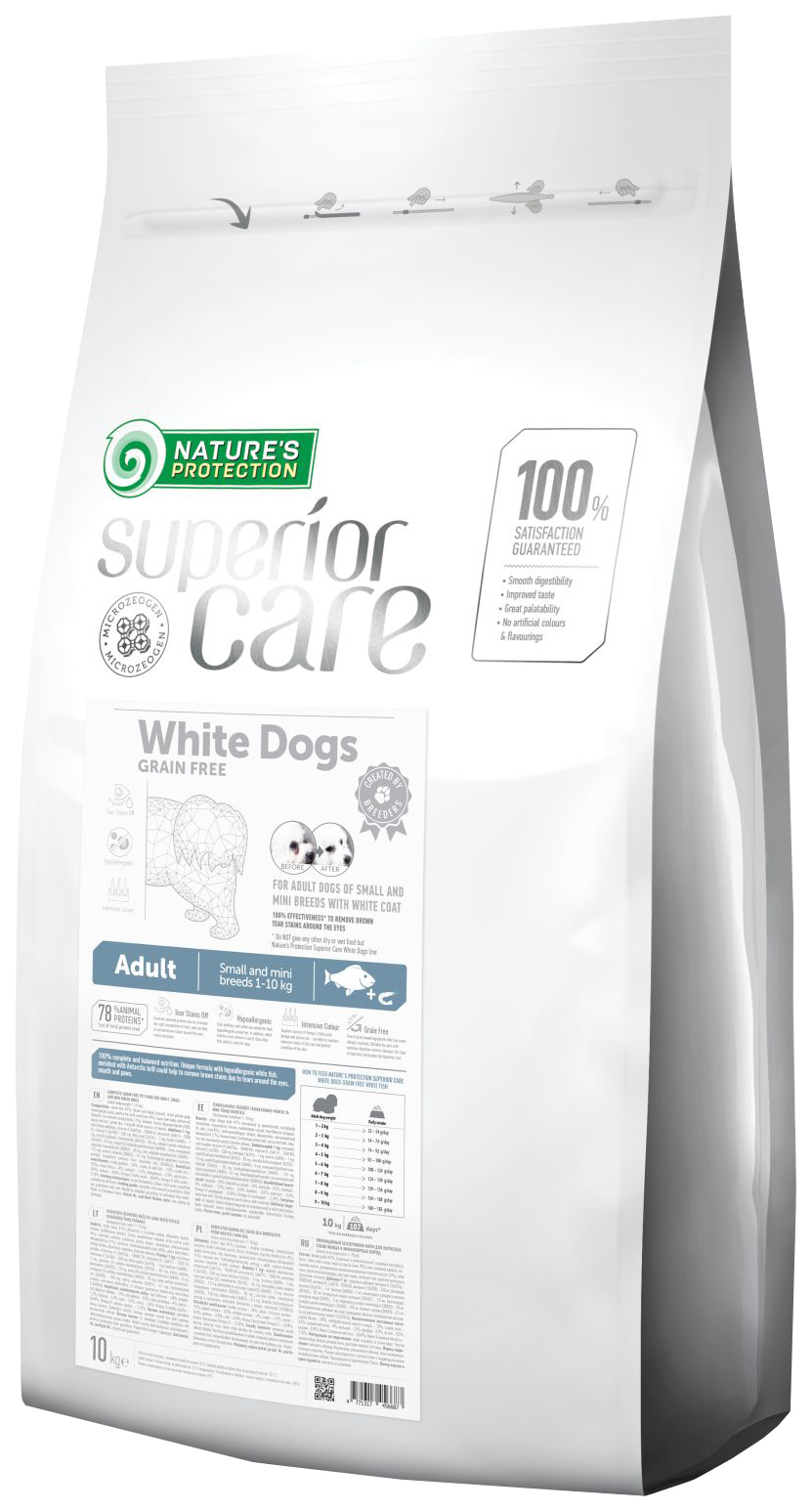 фото Сухой корм для собак nature’s protection white dogs grain free, рыба, 10кг