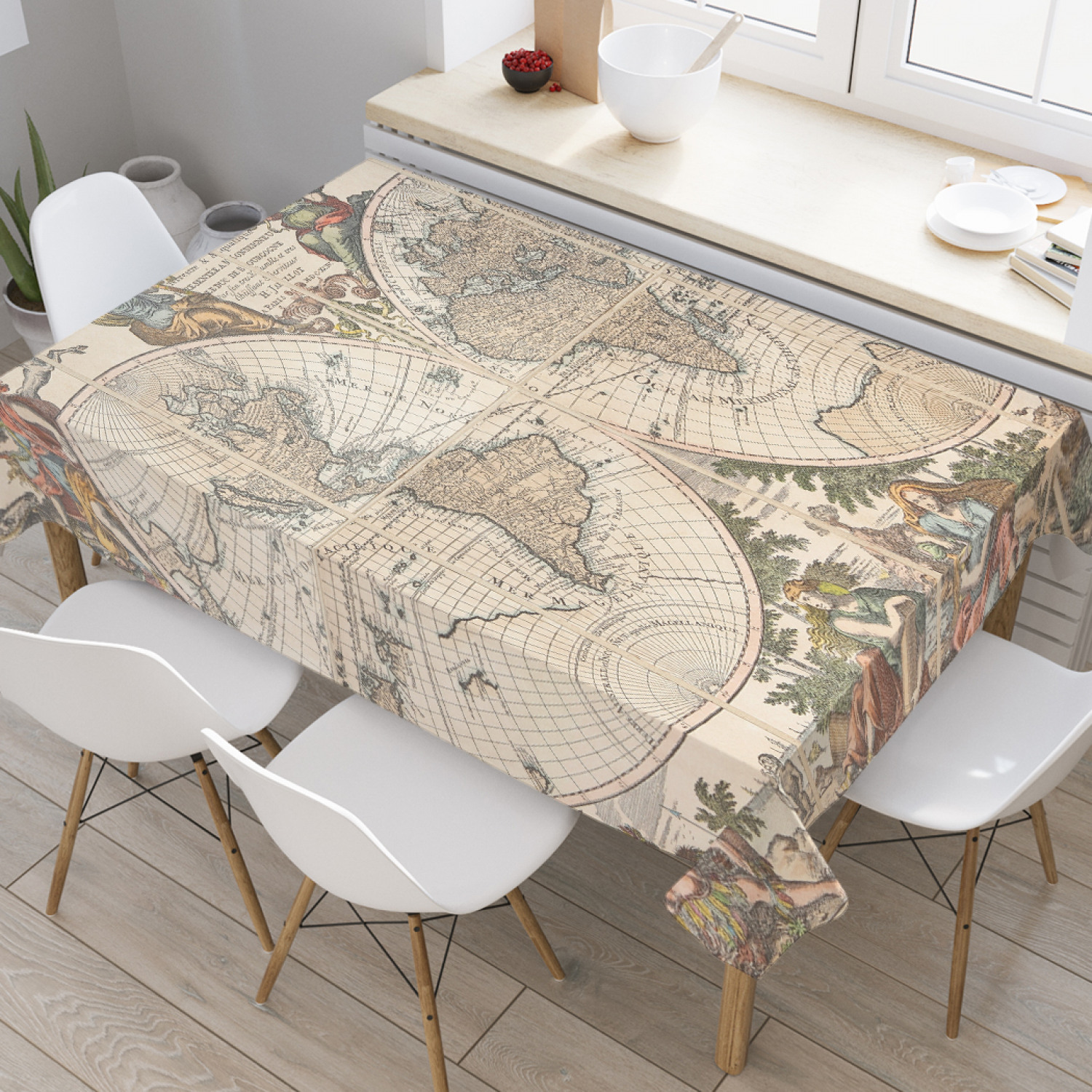 

Скатерть прямоугольная JoyArty "Древняя географическая карта" из оксфорда, 180x145см, Бежевый, Древняя географическая карта