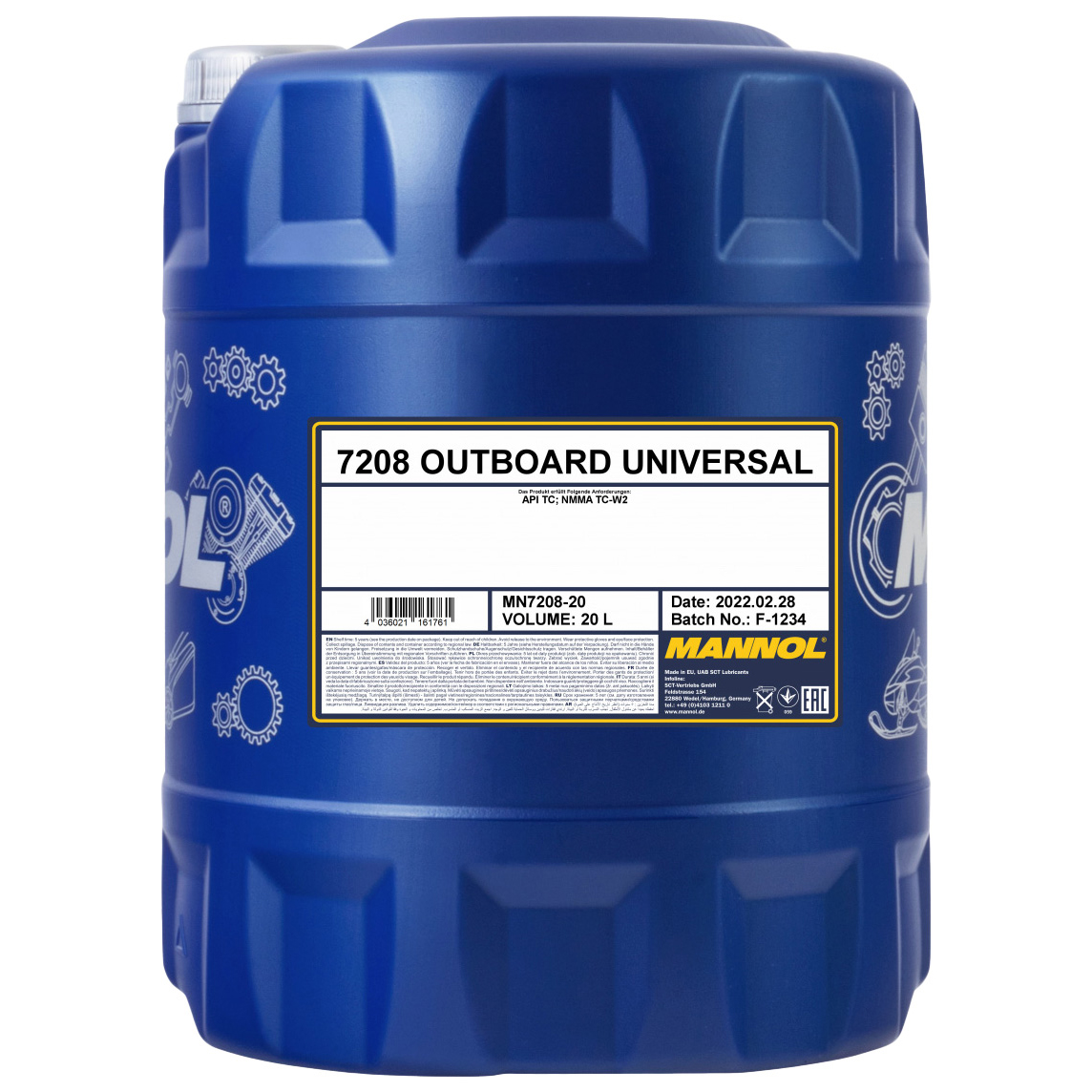

Моторное масло MANNOL минеральное 2Т Outboard Universal 20л