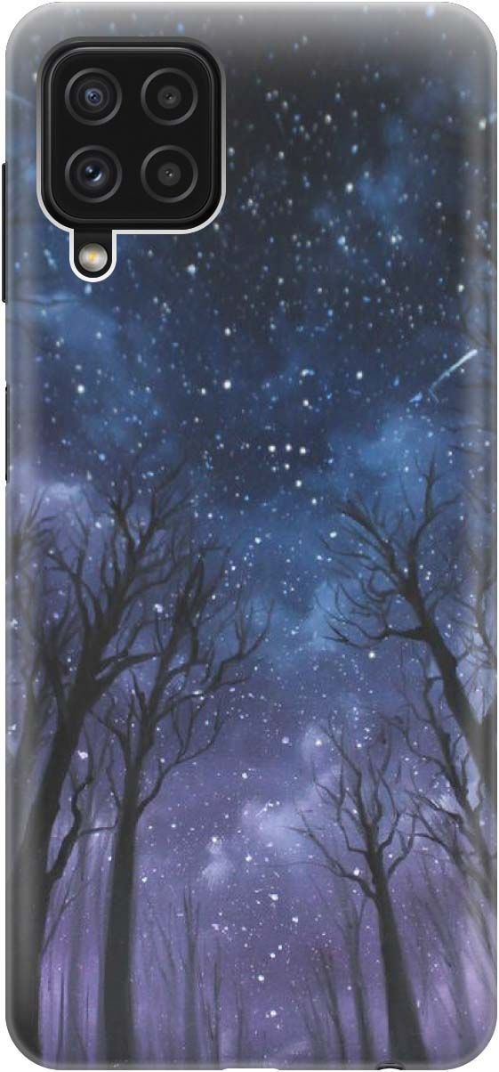 

Чехол на Samsung Galaxy A22 "Ночной лес", Серый;синий, 2151