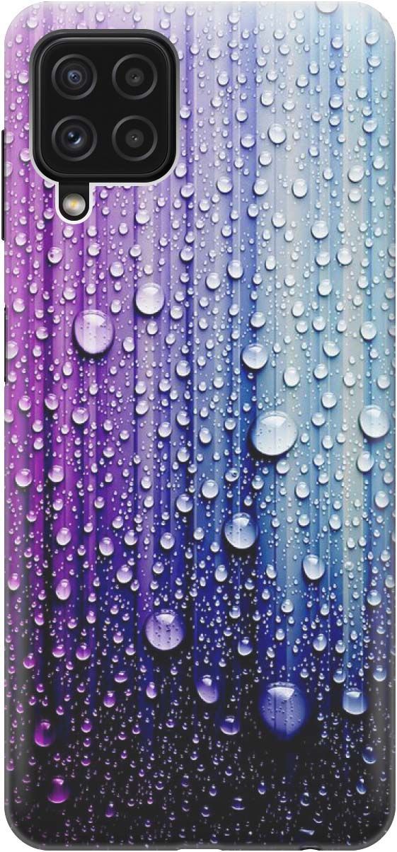 

Чехол на Samsung Galaxy A22 "Капли на голубом", Голубой;фиолетовый, 2151