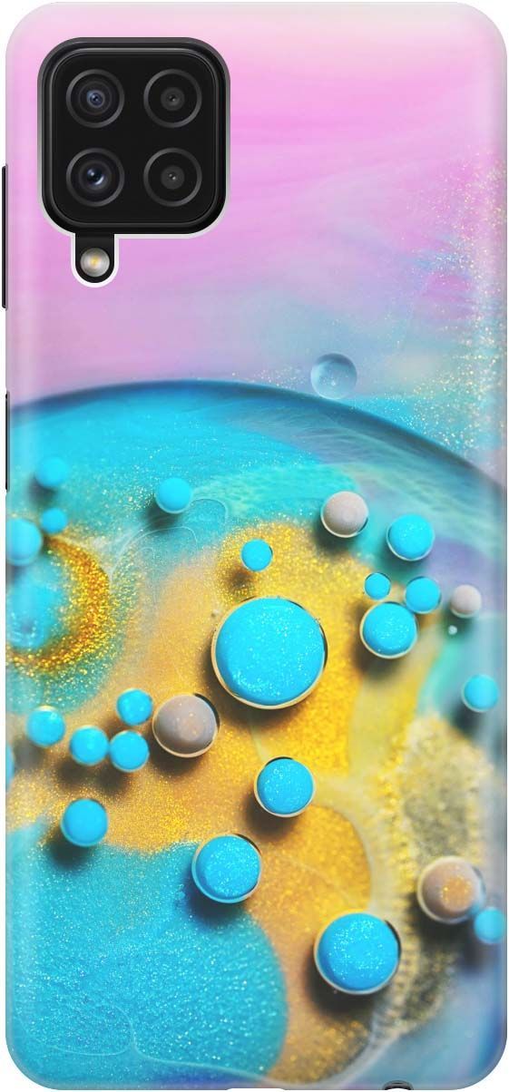

Чехол на Samsung Galaxy A22 "Цветные капли", Голубой;оранжевый, 2151