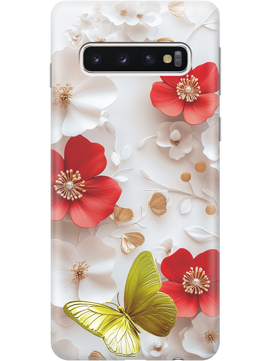 

Силиконовый чехол на Samsung Galaxy S10 с принтом "Золотая бабочка" прозрачный, Прозрачный;белый;золотистый;красный, 720461323