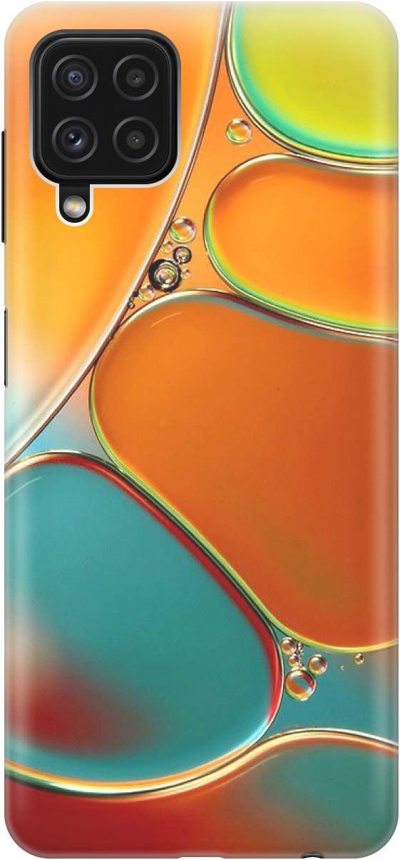 

Чехол на Samsung Galaxy A22 "Разноцветные пузырьки", Голубой;оранжевый, 2151