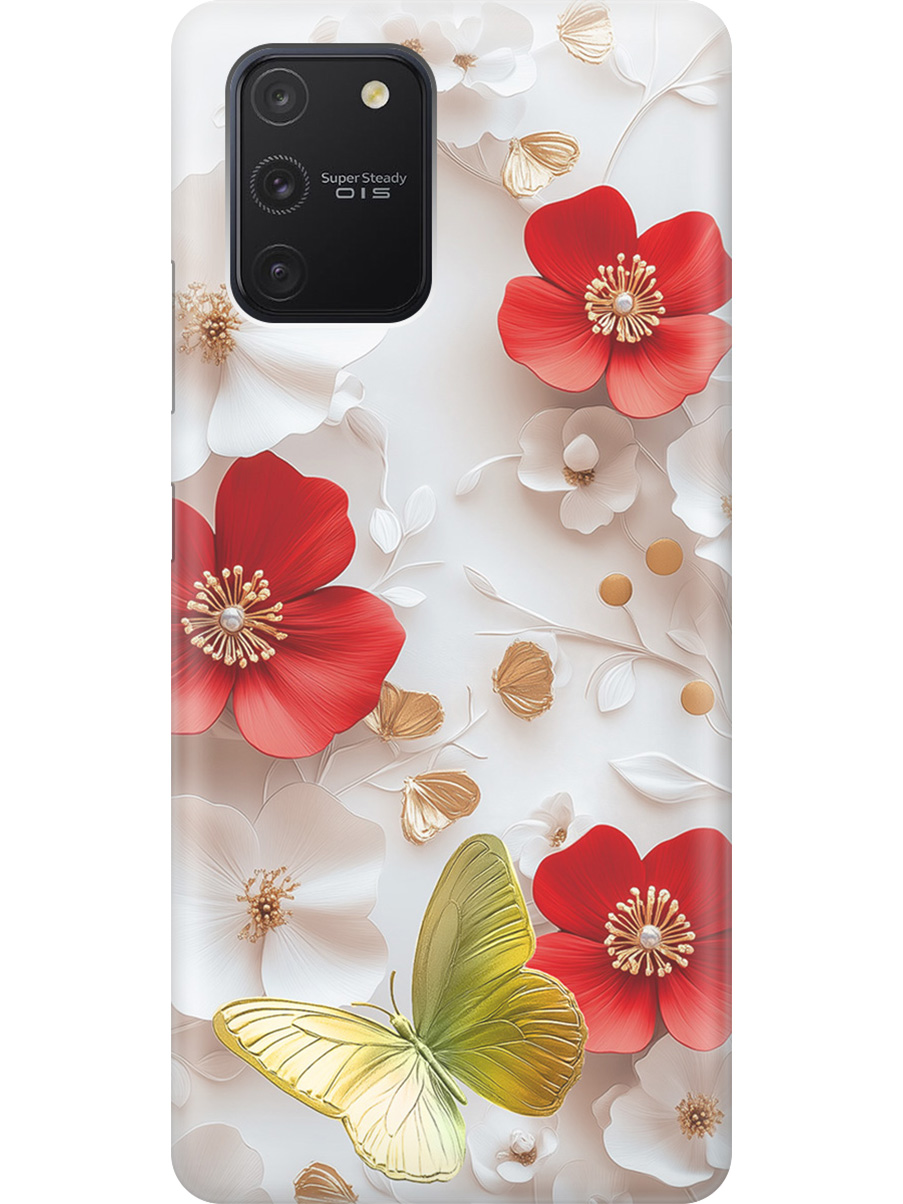 

Силиконовый чехол на Samsung Galaxy S10 Lite с принтом "Золотая бабочка" прозрачный, Прозрачный;белый;золотистый;красный, 722694723