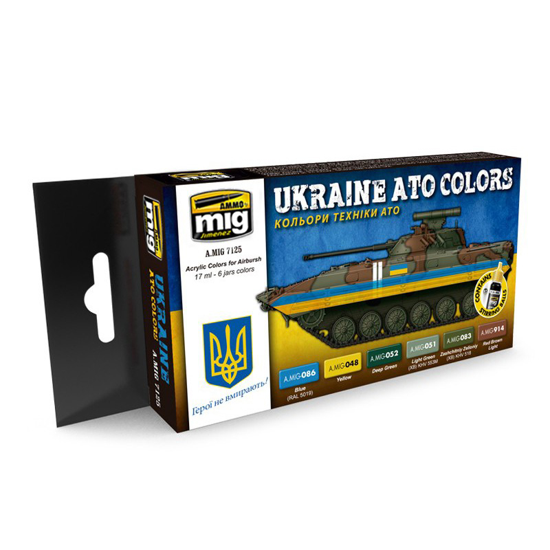 фото Набор акриловых красок ammo mig ukraine ato colors (цвета ато) amig7125