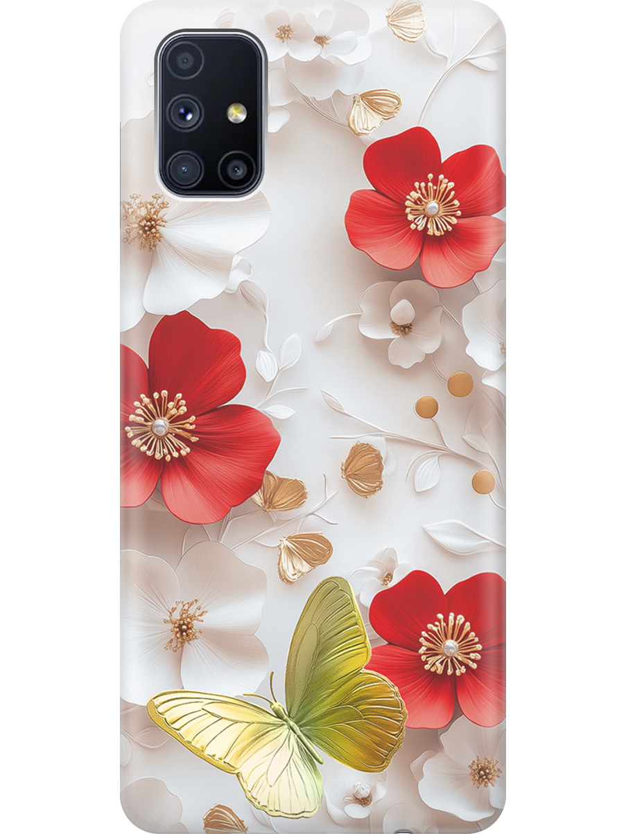 

Силиконовый чехол на Samsung Galaxy M51 с принтом "Золотая бабочка" прозрачный, Прозрачный;белый;золотистый;красный, 723412523