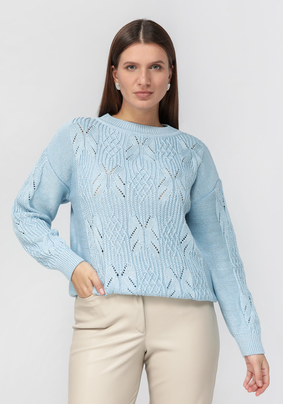 

Джемпер женский Vivawool 311577 голубой 56 RU, 311577
