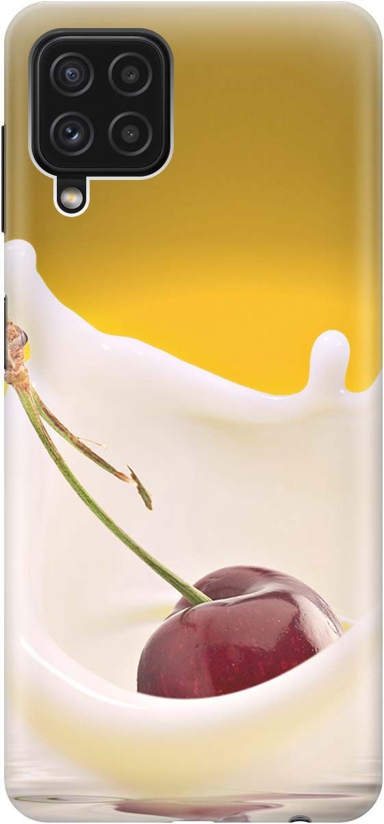

Чехол на Samsung Galaxy A22 "Ягода в молоке", Белый;желтый, 2150