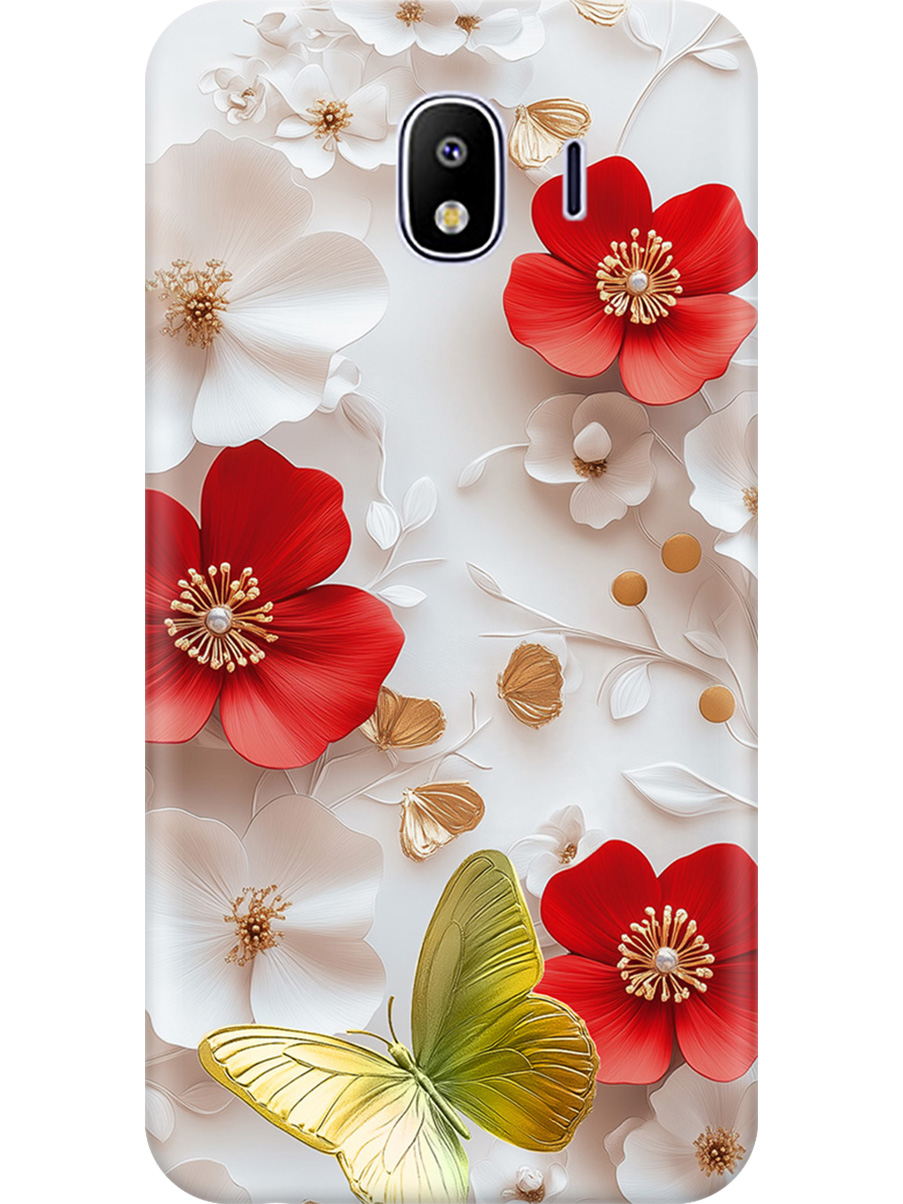

Силиконовый чехол на Samsung Galaxy J4 (2018) с принтом "Золотая бабочка" прозрачный, Прозрачный;белый;золотистый;красный, 718358923
