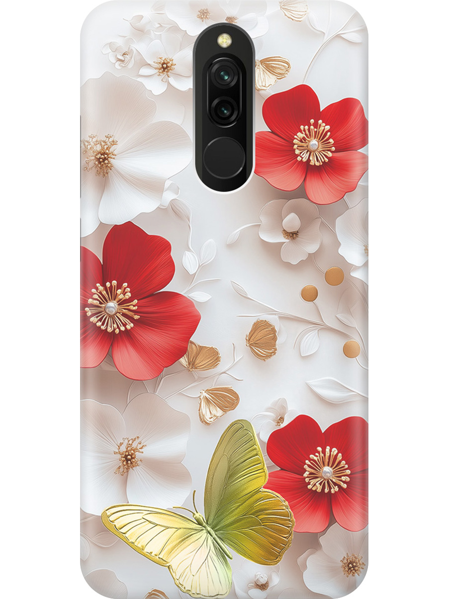 

Силиконовый чехол на Xiaomi Redmi 8 с принтом "Золотая бабочка" прозрачный, Прозрачный;белый;золотистый;красный, 722204523