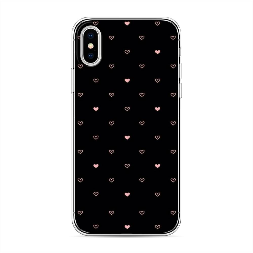 

Чехол Awog на Apple iPhone XS (10S) / Айфон XS (10S) "Черный фон и сердечки", Разноцветный, 11850-3
