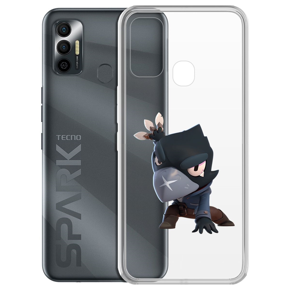

Чехол-накладка Brawl Stars-Ворон для Tecno Spark 7, Прозрачный