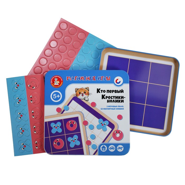 

Магнитная игра «Кто первый. Крестики нолики», в жестяной коробочке