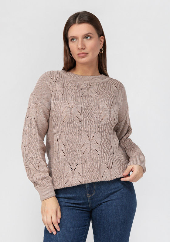 

Джемпер женский Vivawool 311577 розовый 56 RU, Бежевый, 311577