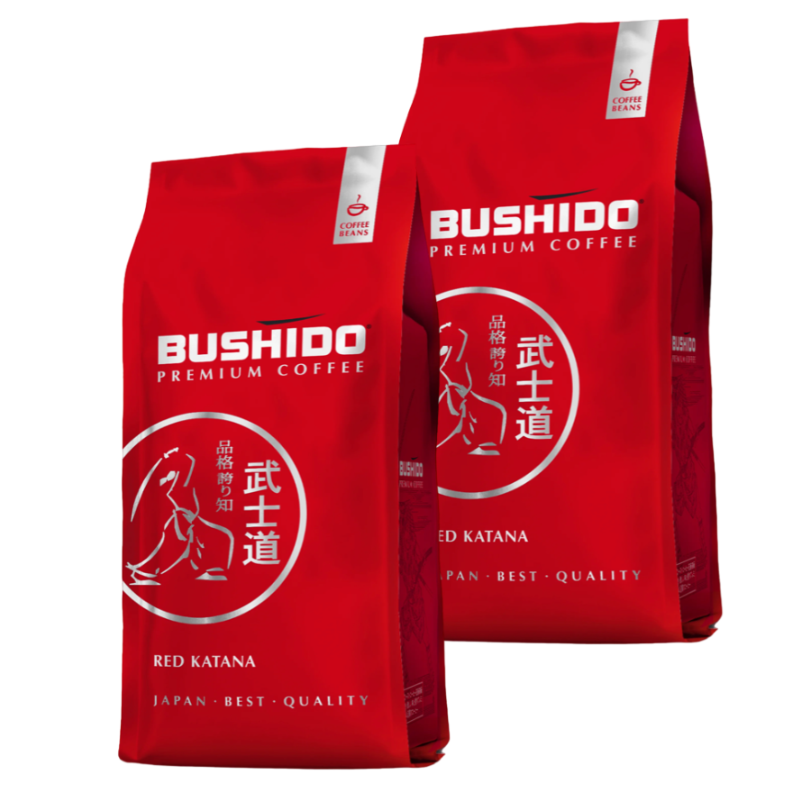 Кофе в зернах Bushido Red Katana, 2 шт по 1 кг