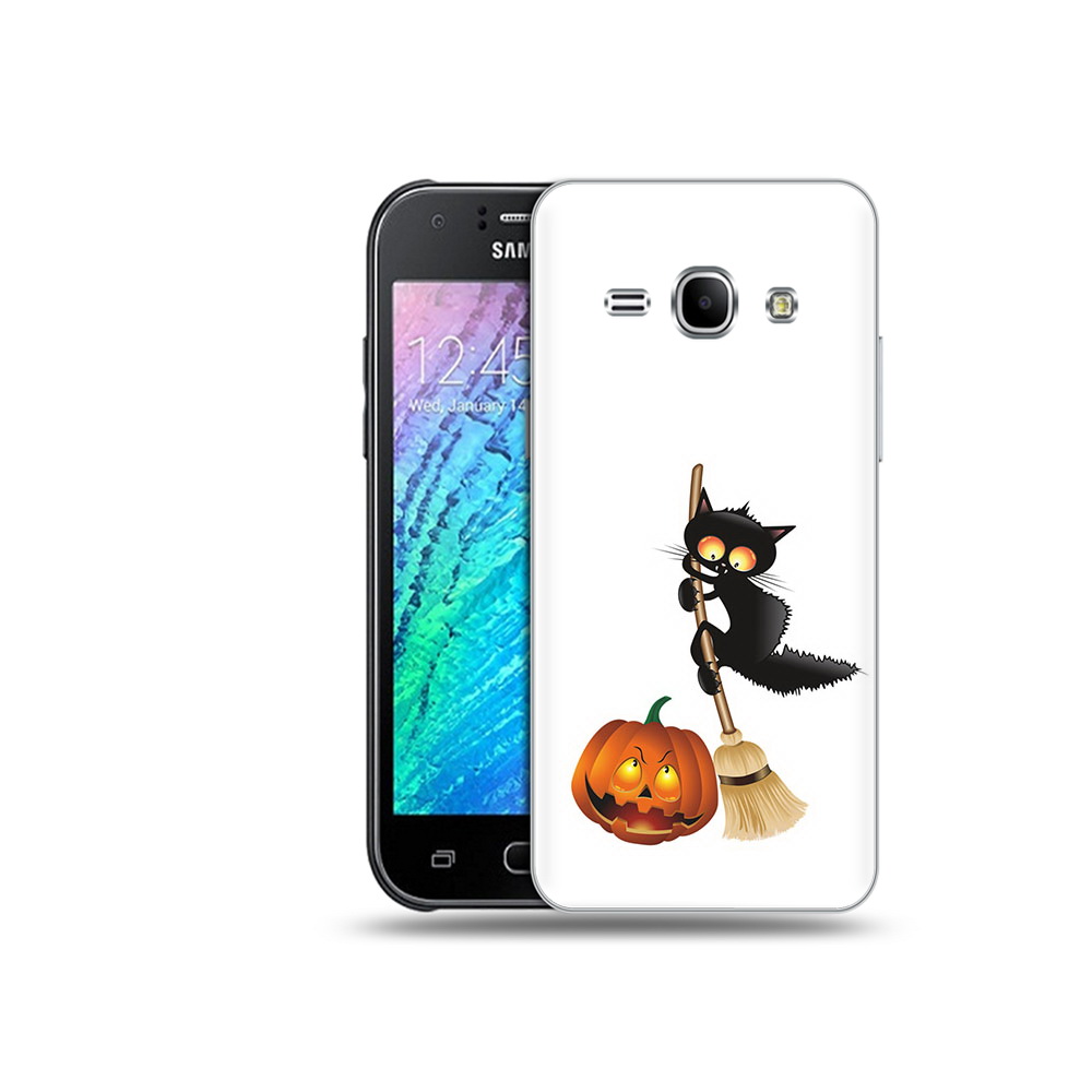 

Чехол MyPads Tocco для Samsung Galaxy J1 хэлуинский котик (PT26162.569.667), Прозрачный, Tocco
