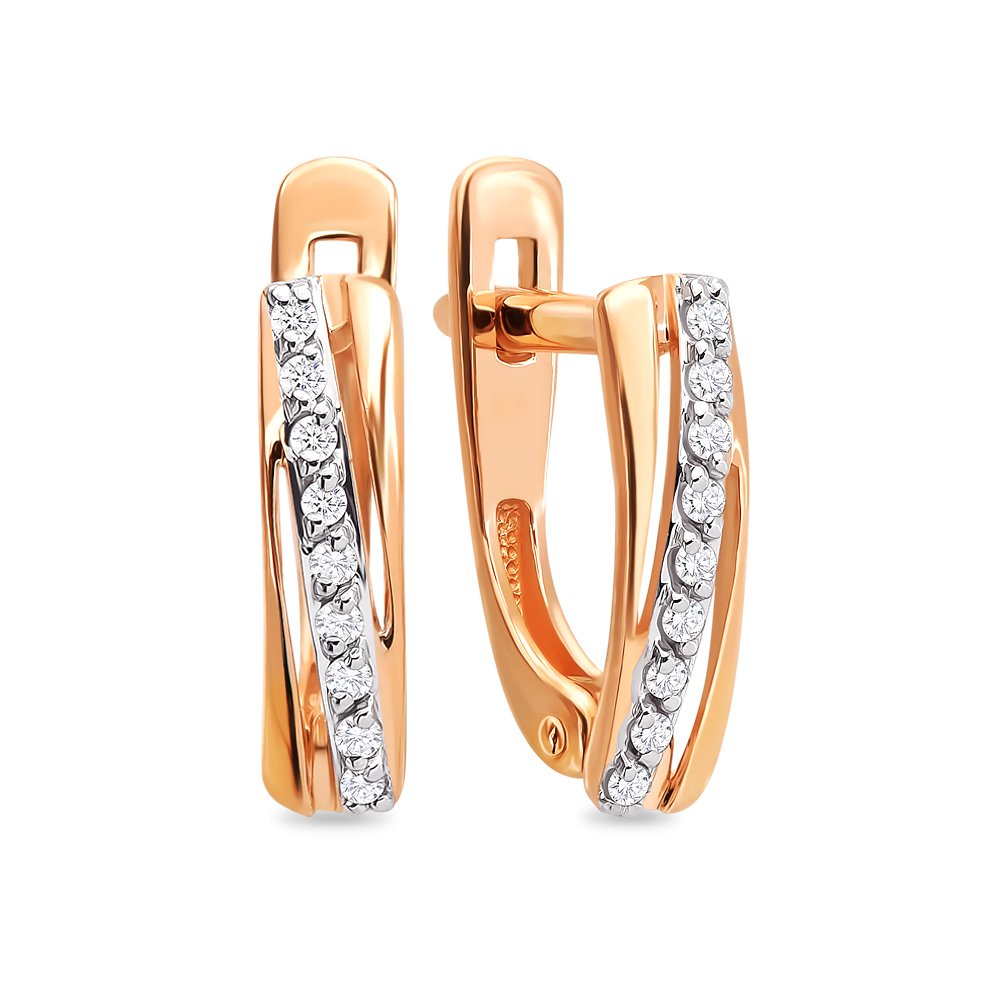 

Серьги из красного золота 585Gold 102004787, бриллиант, 102004787