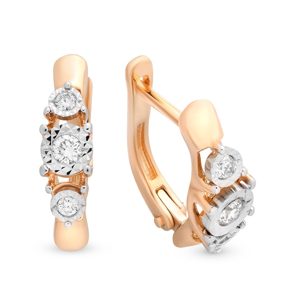 

Серьги из красного золота с бриллиантом 585Gold 102004770, 102004770