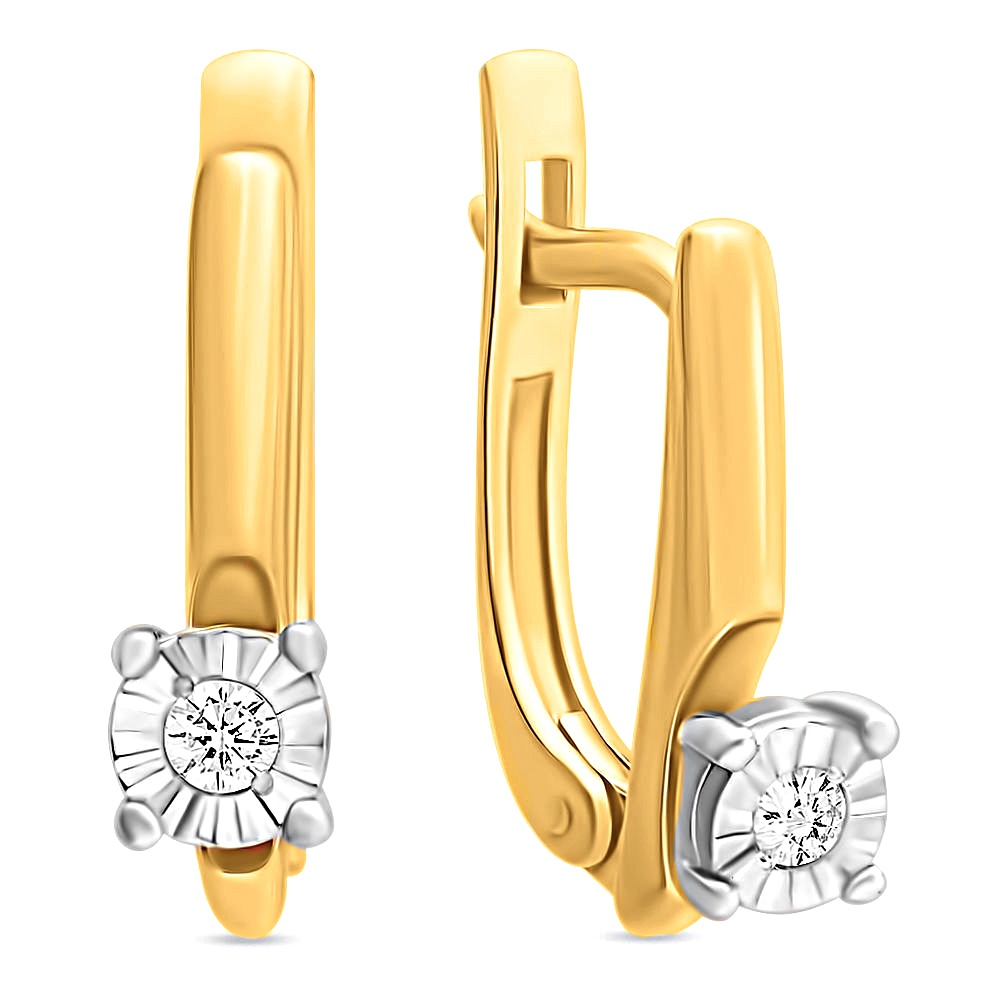 

Серьги из желтого золота с бриллиантом 585Gold 102004620, 102004620