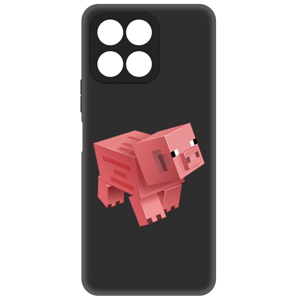 

Чехол-накладка Софт Minecraft-Свинка для Honor X8 5G, Черный