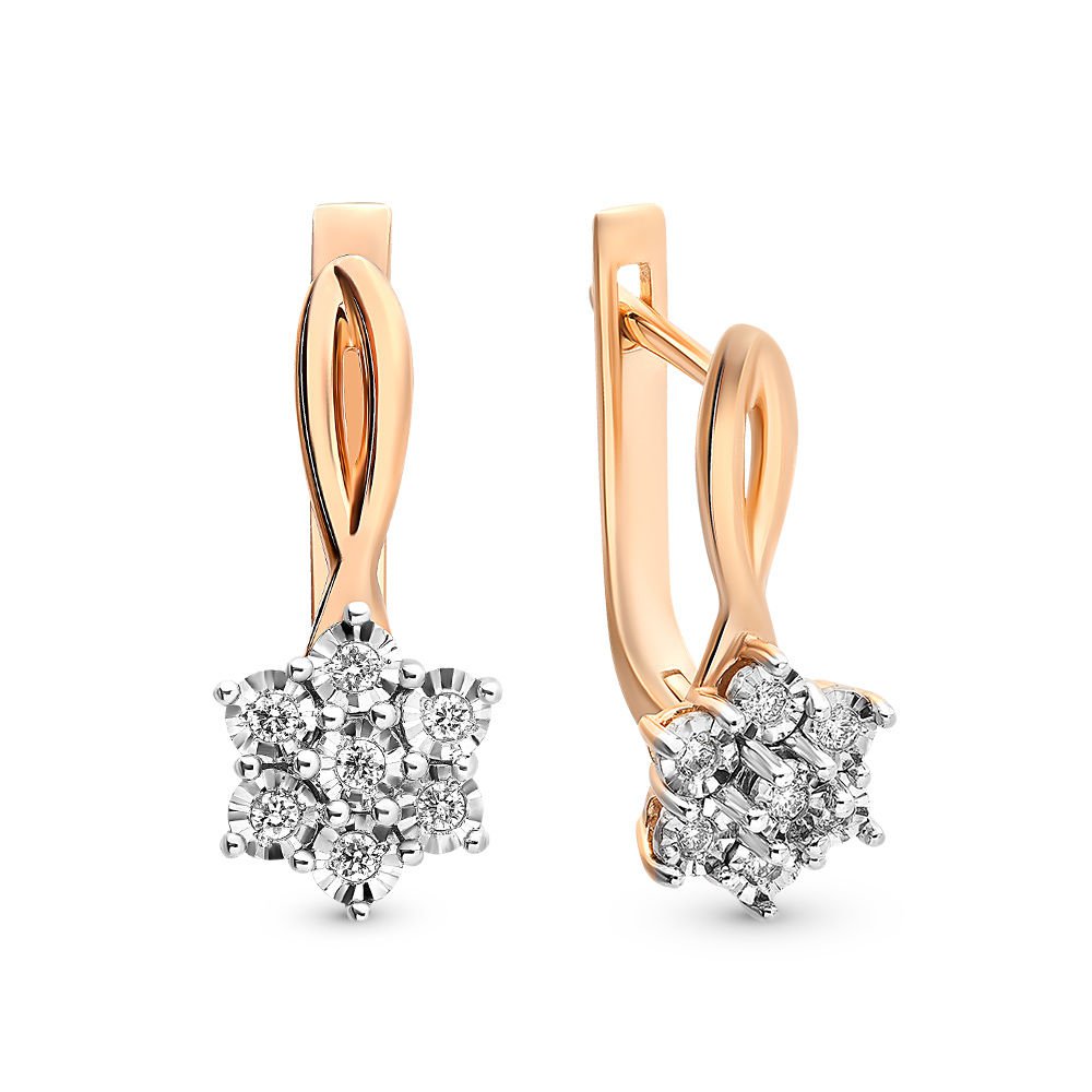 

Серьги из красного золота 585Gold 102004485, бриллиант, 102004485