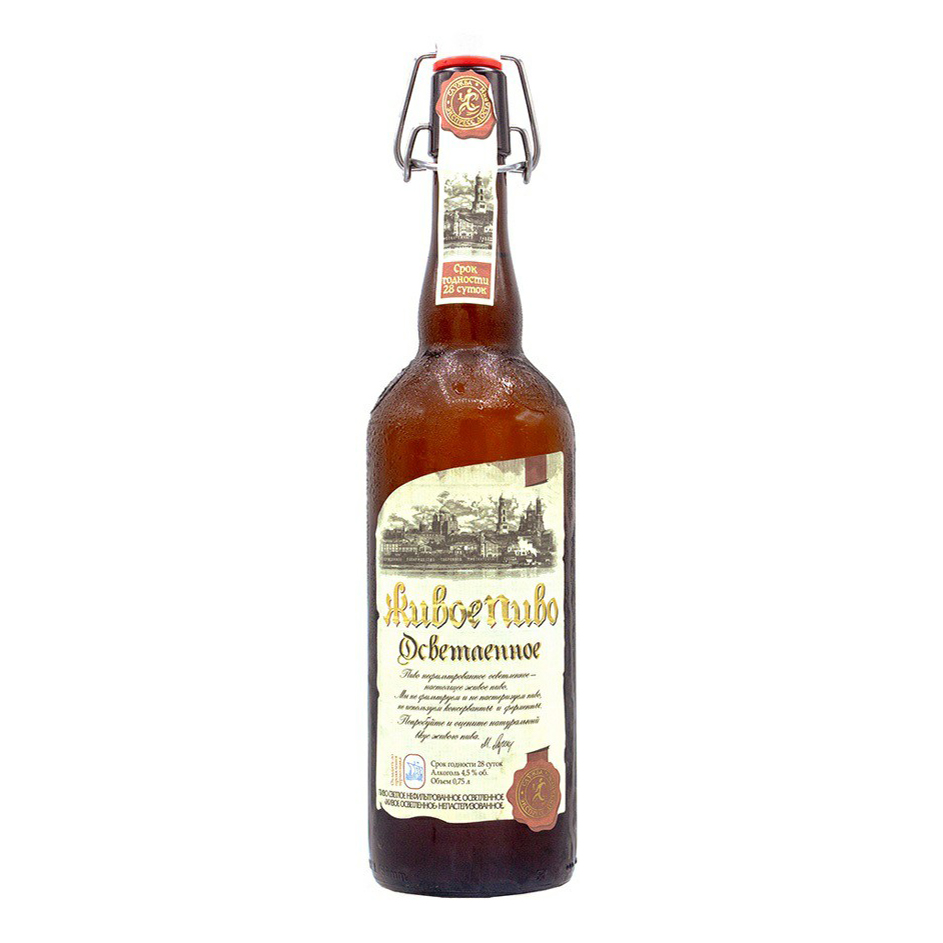 Пиво Афанасий Доброе светлое нефильтрованное непастеризованное 4,5% 0,75 л