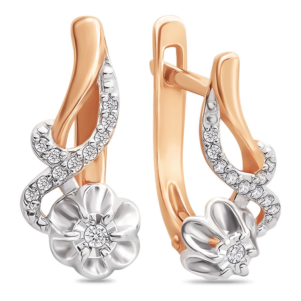 

Серьги из красного золота 585Gold 102004537, бриллиант, 102004537