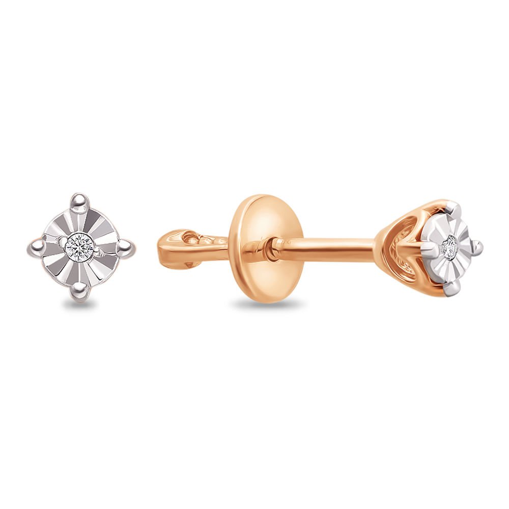 

Серьги из красного золота с бриллиантом 585Gold 102004710, 102004710